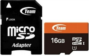 Team microSDHCCARD 16GB UHS-1 WITH SD ADAPTER TUSDH16GUHS03