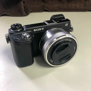 SONY ソニー NEX-6 α カメラ　レンズ SELP1650 3.5-5.6/16-50 バッテリー　デジタルカメラ　通電確認済み　中古　W-0613-01