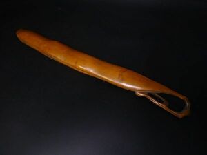 茶道具 鞘彫文茶刀 茶室刀 木刀 約46cm 時代 骨董 古美術品