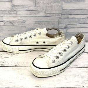 R6687bL 日本製 CONVERSE ALL STAR コンバースオールスター ローカットスニーカー ホワイト サイズ4 1/2 (23cm位) MADE IN JAPAN 赤枠