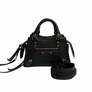 未使用保管品 BALENCIAGA バレンシアガ ネオ クラシック シティ ミニ レザー 2way ハンドバッグ ショルダーバッグ ブラック 17124