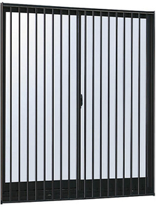 アルミサッシ YKK 縦格子付 引違い窓W730×H970　（06909）複層
