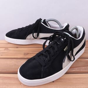 z6131 プーマ スウェード クラシック US8.5 26.5cm/黒 ブラック 灰 グレー系 スエード PUMA SUEDE CLASSIC メンズ スニーカー 中古