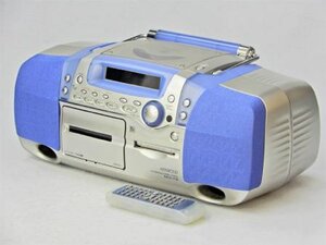 【中古】KENWOOD　ケンウッド　JVC　MDパーソナルステレオシステムRAMPAGE（ランページ）　MDX-F3-L（ブルー）　（CD/MD/カ