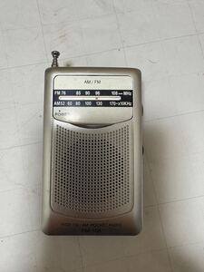 【中古品】【美品】ポケットラジオ ワイドFM/AM レトロ FM-108 ポータブルラジオ