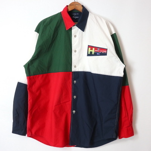 TOMMY HILFIGER■SAILING GEAR 切り替えコットンシャツ マルチ/M トミーヒルフィガー セーリングギア