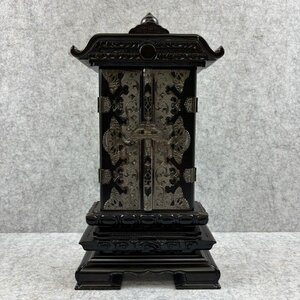 【展示品】 回出位牌 雲二重二間回出 黒檀 高さ12寸 仏具 sp-029-028