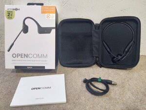 1円 AfterShokz 骨伝導 ワイヤレスヘッドホン OPENCOMM AFT-EP-000028 ブラック ASC100 ヘッドセット 耳掛け型 Bluetooth5.1 防水対応 IP55