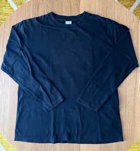 プリントスター ロンT 黒 作業着 仕事着 メンズ Mサイズ 長袖 カットソー USED ロング Tシャツ