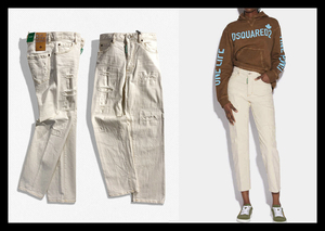 定価6.3万 ディースクエアード DSQUARED2 ONE LIFE ONE PLANET 80’sをイメージさせるワイドストレートデニム ジーンズ BOSTON JEAN 伊製34