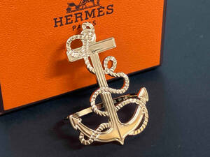 美品 HERMES エルメス 碇モチーフ アンカー スカーフリング ゴールドカラー