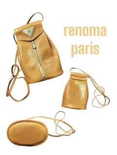 renoma paris レザーショルダーバッグ ブラウン