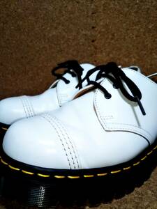 【Dr.MARTENS】ドクターマーチン MIE 1461 BEX TOE CAP 3ホールシューズ UK7 (26cm ) 英国 イングランド製 WHITE 厚底 希少レア【良品】