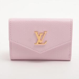 ルイヴィトン LOUIS VUITTON トリヨン ポルトフォイユロックミニ M81232 美品 パステルピンク レザー 革 袋 箱