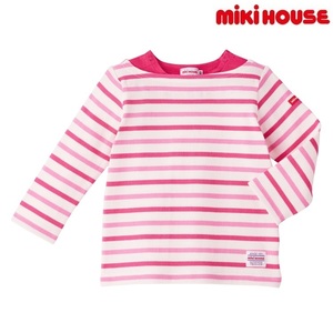 即決です！【ミキハウス】新品未使用♪mikihouse 90cm 85cm～95cm 重ね着風ボーダー長袖Ｔシャツ ベビー キッズ 子供服 女の子 お出かけ