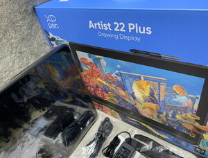 新機種★ほぼ新品★XPPen 液タブ Artist 22 Plus 21.5インチ 液晶タブレット 大画面 X3 Proペン 左手デバイスACK05　使用数時間のみ