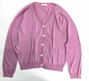 UNITED ARROWS ユナイテッドアローズ PINK LABEL レトロ古着 コットン・シルク・カシミア Vネック ニット カーディガン レディース ピンク