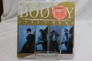 [TK3459LP] LP BOOWY/Just a hero シュリンク付き シール帯 歌詞カードコピー？ 状態並み 音質良好 CD移行期