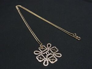 1円 ■美品■ CHANEL シャネル ココマーク ラインストーン ネックレス ペンダント アクセサリー レディース ゴールド系 AY8861