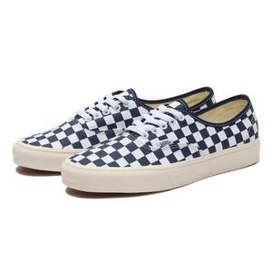 ヴァンズ オーセンティック 24cm ブルー ホワイト VANS AUTHENTIC レディース スニーカー チェッカーパターン バンズ