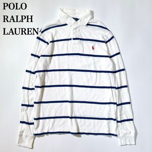 POLO RALPH LAUREN ポロ ラルフ ローレン ラガーシャツ M 175/96A ボーダー ロゴ メンズ C12515-26