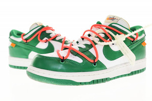 ナイキ NIKE × OFF-WHITE DUNK LOW WHITE PINE-GREEN 24cm CT0856-100 オフホワイト コラボ ダンク ロー パイングリーン▲■ 241208