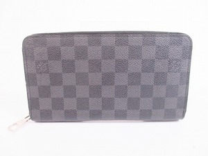 【美品】ルイヴィトン LOUIS VUITTON ダミエ グラフィット ジッピーオーガナイザー ラウンド長財布 メンズ