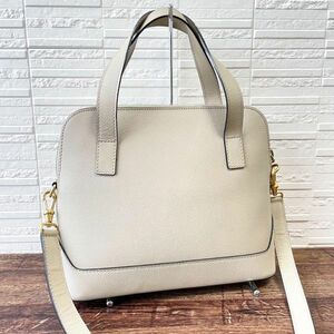 良品 セリーヌ レザー ハンド ショルダー バッグ 2WAY ベージュ