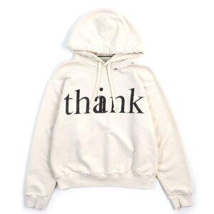 極美品△グッチ リチャードヘル 2020年 634674 think thank print ダメージ加工 フーディーパーカー オフホワイト XS 伊製 正規品 メンズ