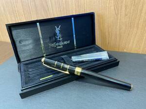 YSL イブサンローラン 万年筆 ブラック 替えインク2本付き 未使用 元ケース付き　黒　ゴールド★ｈ1882