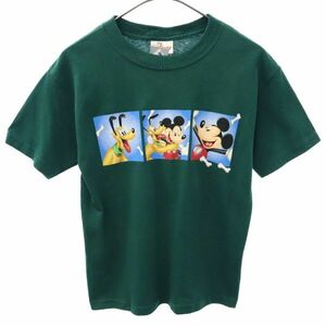 ディズニーストア ミッキーマウス グーフィー プリント 半袖 Tシャツ SMALL グリーン系 The Disney Store レディース