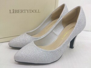 ◇ ◎ LibertyDoll リバティードール ポインテッドトゥ ヒール パンプス サイズ3S シルバー グレー系 レディース