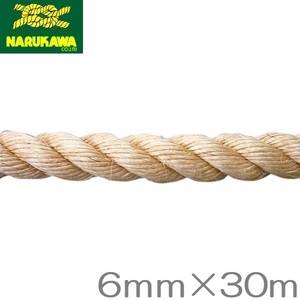 麻ロープ 6mm×30m 麻縄 マニラロープ 染めサイザルロープ 麻紐 生川