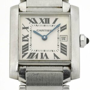 【中古/ジャンク】Cartier(カルティエ) タンクフランセーズMM W51011Q3 ステンレス ローマン QZ クオーツ デイト（K-M4176）