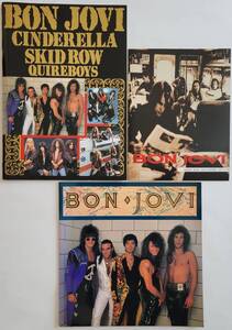 BON JOVI パンフ(2) 3冊 1990 1991 JAPAN TOUR PROGRAMME 来日 日本公演 ボン・ジョヴィ SKID ROW PROGRAM BOOK プログラム CROSS ROAD