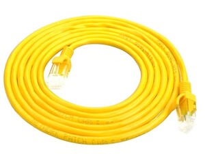 LAN ケーブル RJ45 ネット オス TO オス コネクター 延長 ケーブル 300CM#イエロー