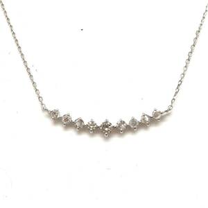 ◆K18 天然ダイヤモンドネックレス◆M 約1.2g 約42.0cm diamond necklace jewelry ジュエリー DF4/DF4
