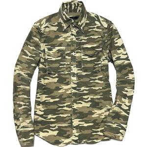 定価2.9万 AKM STRETCH ARMY CAMO B.D SHIRTS Lサイズ ストレッチアーミーカモフラボタンダウンシャツ　wjk　ジュンハシモト