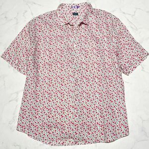 ポールスミス【未使用級美品 別格の存在感】Paul Smith LONDON 半袖シャツ XXLサイズ 花柄 高級感◎ 清涼感◎ ビッグシルエット ピンク