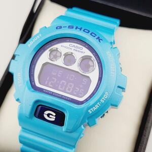 極美品 CASIO G-SHOCK カシオ ジーショック DW-6900CB-2JF クレイジーカラーズ 水色 ブルー デジタル 腕時計 メンズ