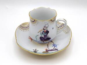 美品 MEISSEN マイセン アラビアンナイト 千夜一夜 カップ＆ソーサー No.5 680710【6139】