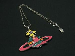 1円 ■極美品■ Vivienne Westwood ヴィヴィアンウエストウッド ネックレス ペンダント アクセサリー シルバー系×マルチカラー FB7249