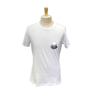 MONCLER モンクレール 8C763-10-V8161 Tシャツ トップス 半袖 カットソー ロゴプリント コットン ホワイト シルバー[サイズ S]