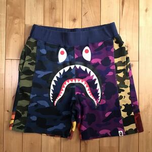 Mix camo シャーク ハーフパンツ Lサイズ a bathing ape BAPE shark shorts ショーツ エイプ ベイプ アベイシングエイプ crazy 迷彩 w75