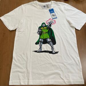 定価:¥6050 新品　adidas ドクタードゥームTシャツ マーベル　半袖　白　ルームウェア　MARVEL メンズ　レディース　パジャマ　綿