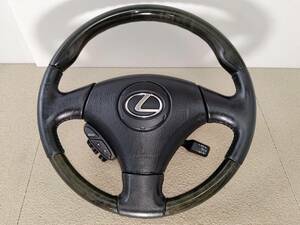 H17/12 レクサス/LEXUS SC430 DBA-UZZ40 純正 ステアリングホイール レザー/ウッド ハンドル ☆lsc0821☆