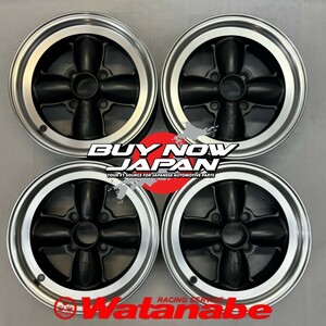 4本セット【在庫あり即納】RS Watanabe 4S TYPE 14×6.5J +14.5 4H-114.3 ブラック リムS / 14インチ ワタナベ アルミホイール