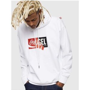 DIESEL パーカー L Coca-Cola コカコーラ　ロゴ　フードホワイト　ディーゼル