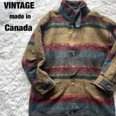 【VINTAGE】Canada古着 ネイティブ柄コートジャケット オーバーサイズ