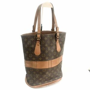 LOUIS VUITTON ルイヴィトン　モノグラム　USAバケットGM トートバッグ バケツ型　PVC×レザー　紙タグ付き　米国製